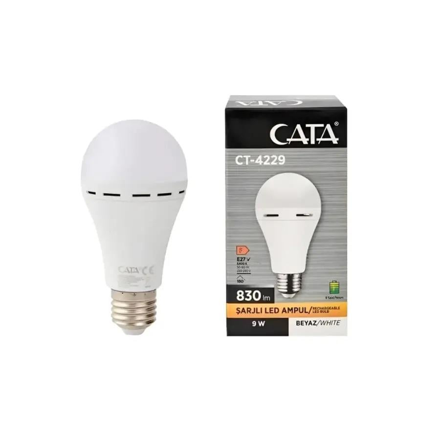 Cata CT-4229 9w Şarjlı Led Ampul Beyaz Işık