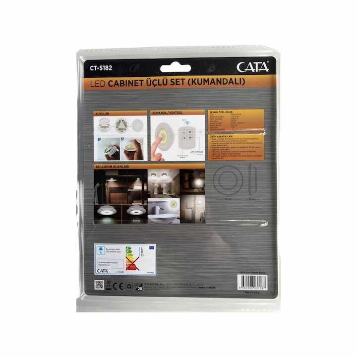 Cata CT-5182 Kablosuz Kumandalı Led Kabin 3Lü Set