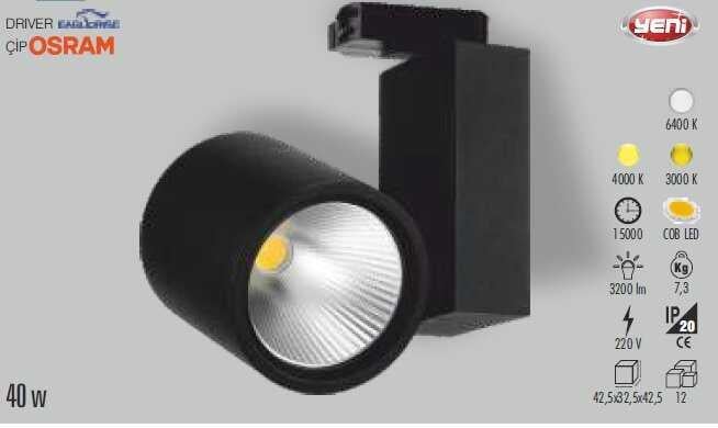 Cata CT-5344 40w İnter Led Ray Spot Armatür 3000K Günışığı