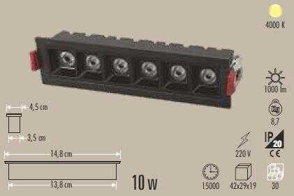 Cata CT-5390 10w Katana Led Armatür 4000K