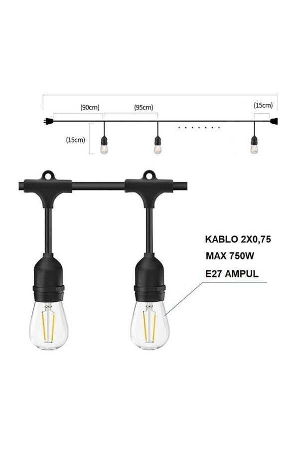 Cata CT-7069 Sarmaşık Sıralı Dış Mekan Armatür 5 Metre - 5 Duy