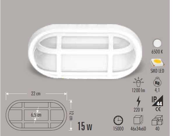 Cata CT-7088 15w Kos Led Armatür Beyaz Işık