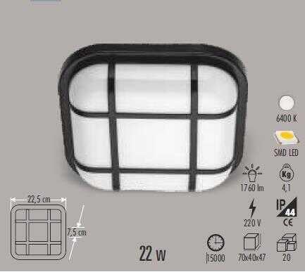 Cata Ct-7099 22w Barbados Led Armatür Beyaz Işık