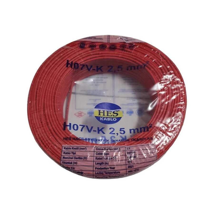 Hes Nyaf Kablo 2,5 mm² Kırmızı ( H07v-K )