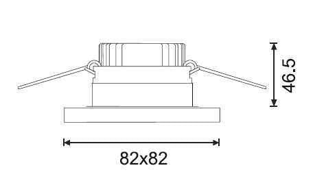 Jupiter LS591 B 7W Kare Camlı Led Spot Armatür Trafolu 6500K Beyaz Işık