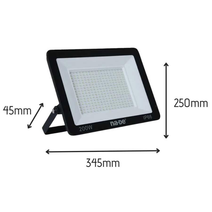 Nade GRASSIAS 200W Slim LED Projektör 6500K Beyaz Işık