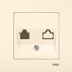 Viko Karre Krem İkili Data Jacksız Mekanizma (Çerçeve Hariç) 90960162