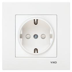 Viko Karre/Meridian Beyaz Topraklı Priz (Çerçeve Hariç) (Çocuk Korumalı) 90967042