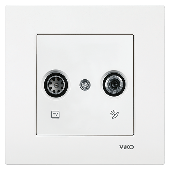 Viko Karre/Meridian Beyaz Tv-Sat Geçişli 8db Mekanizma (Çerçeve Hariç) 90967086