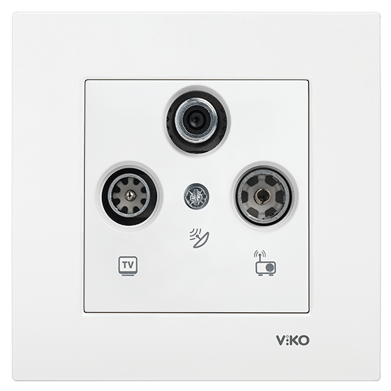 Viko Karre/Meridian Beyaz Uydu Sat Sonlu Mekanizma (Çerçeve Hariç) 90967041