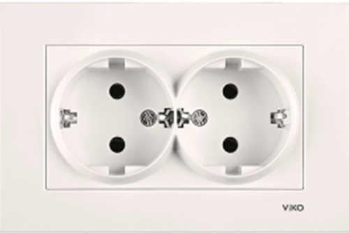 Viko Karre/Meridian Krem İkili Priz Mekanizma (Çerçeve Hariç) (Topraksız) 90967255