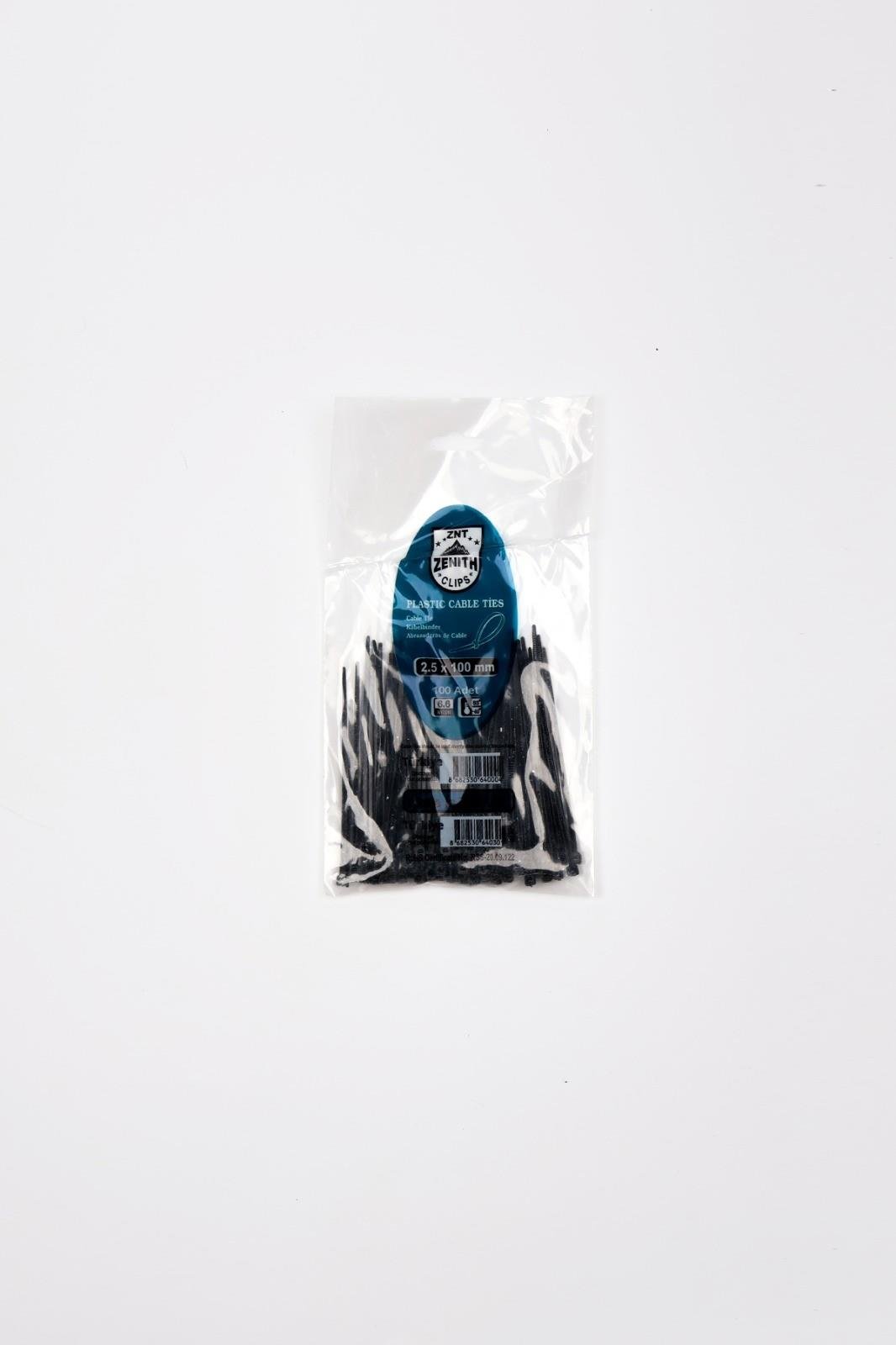 Zenith 2,5x100 Siyah Kablo Bağı & Plastik Kelepçe & Cırt Kelepçe 100 Adet (paket)