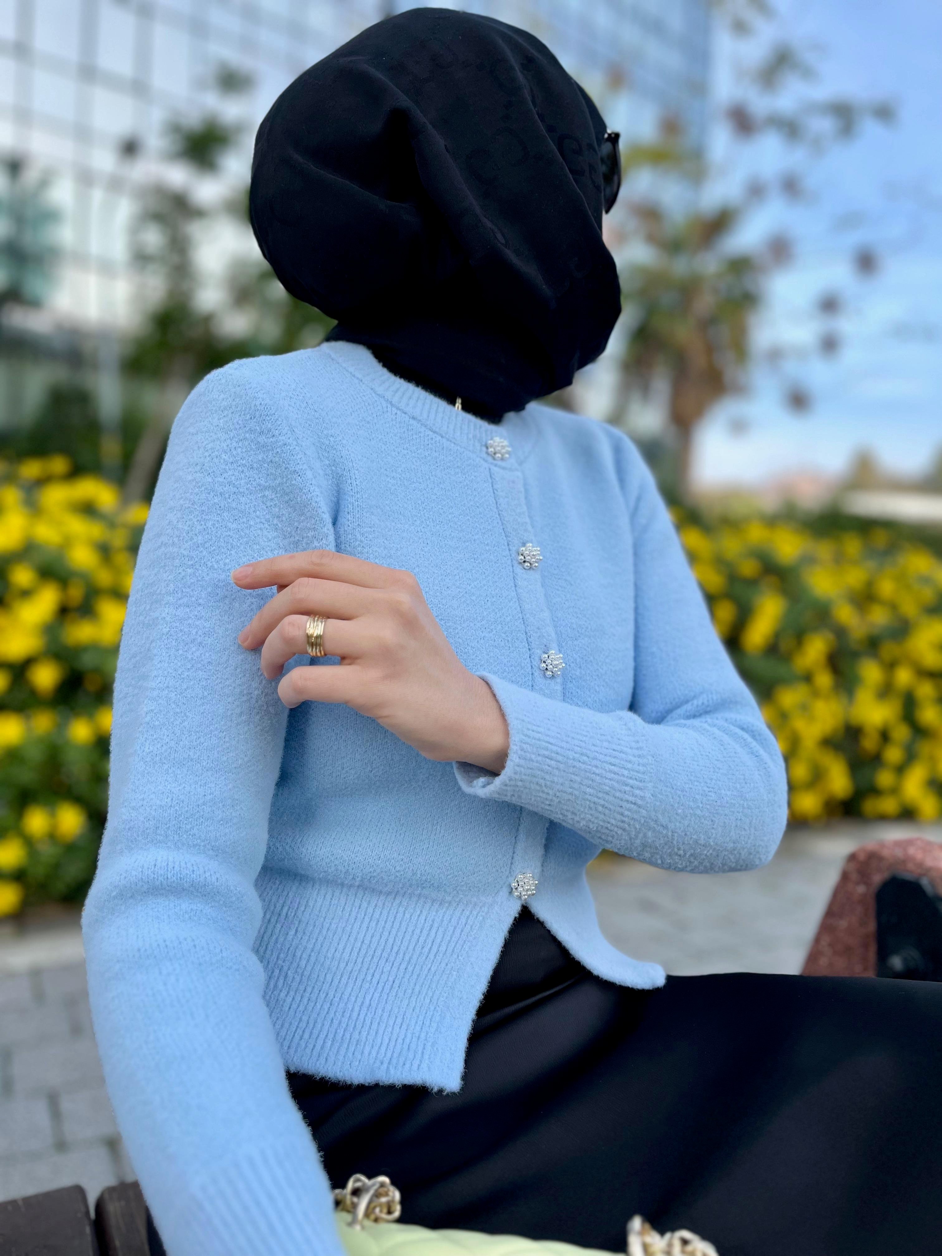 Angora Hırka Bebe Mavisi