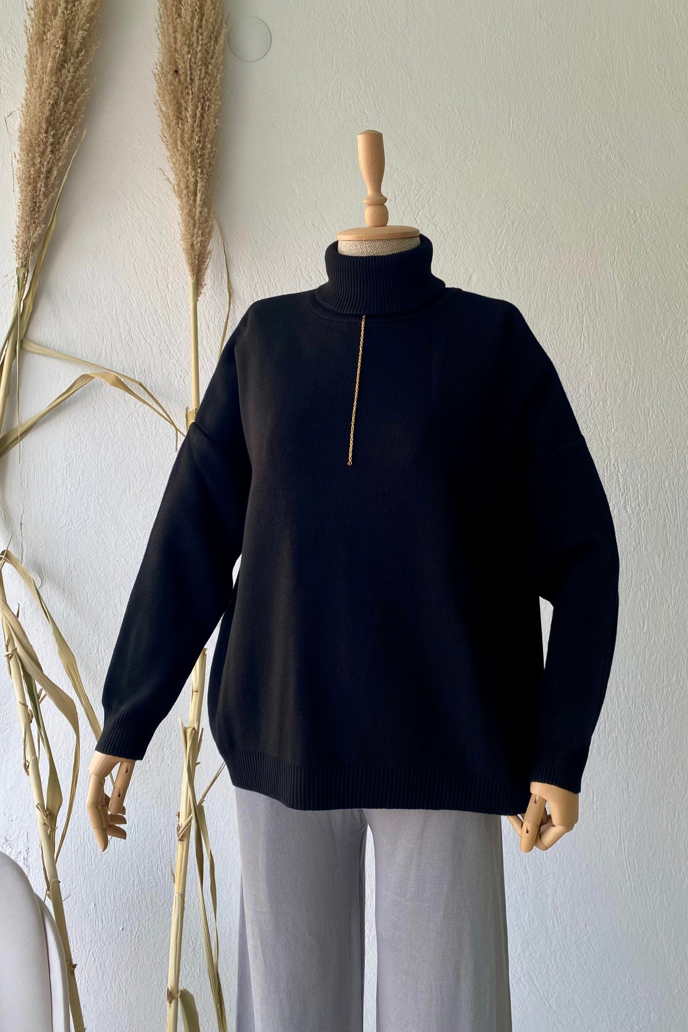 Basic Triko Kazak Siyah