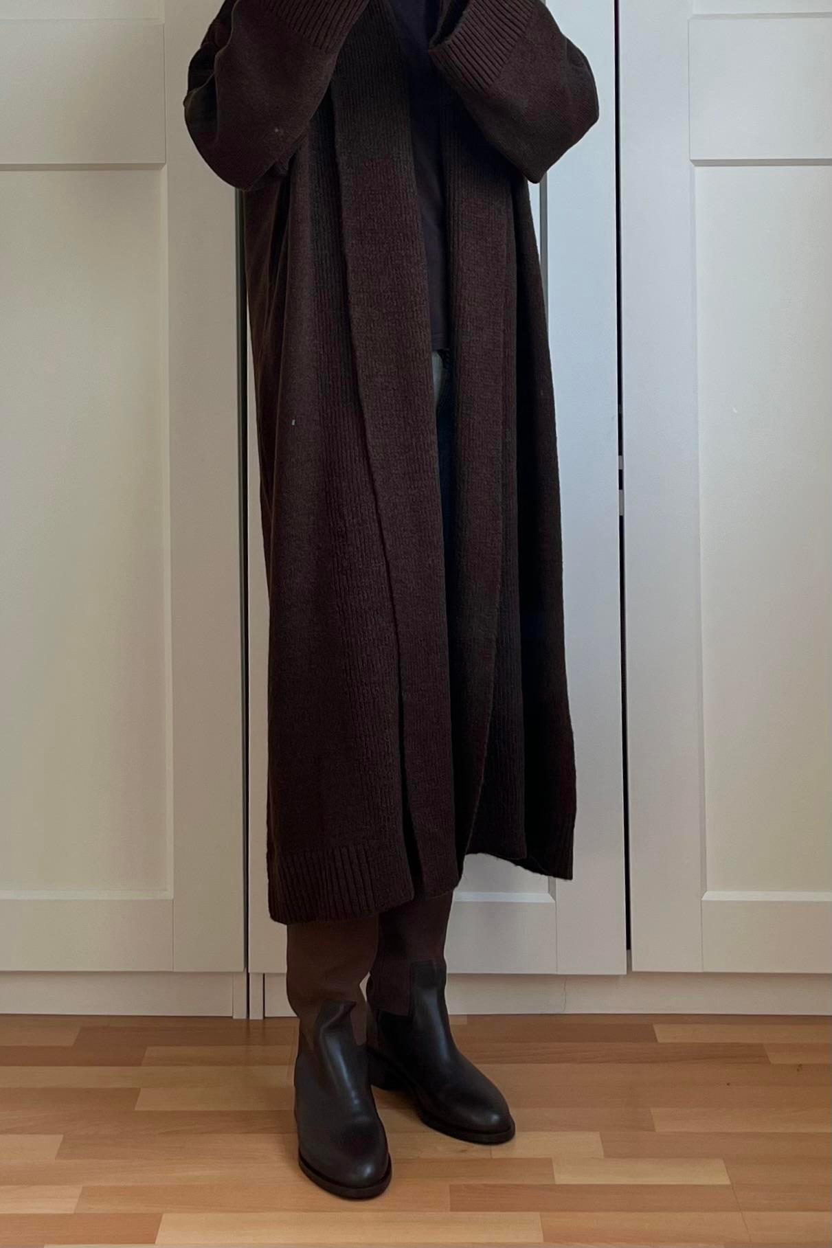 Maxi Şal Hırka Acı Kahve