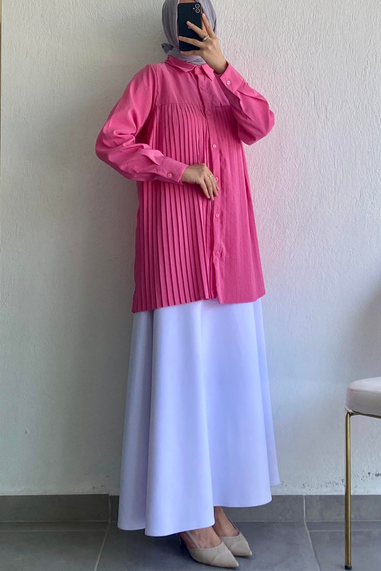 Piliseli Gömlek Pembe