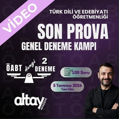 2026 ÖABT TÜRK DİLİ VE EDEBİYATI ÖĞRETMENLİĞİ SON PROVA GENEL DENEME KAMPI (VİDEO PAKET)