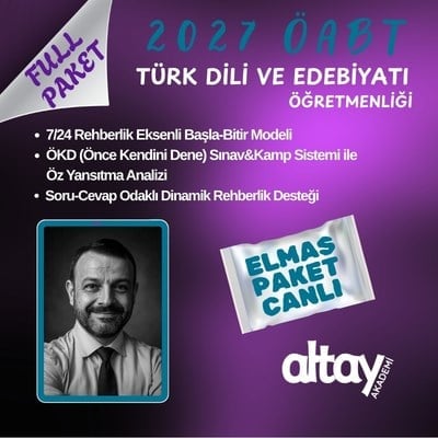 2027 ÖABT TÜRK DİLİ VE EDEBİYATI ÖĞRETMENLİĞİ ELMAS DERS PAKETİ CANLI