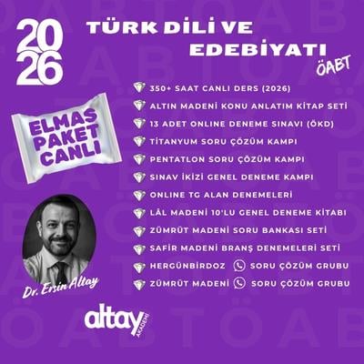 TÜRK DİLİ VE EDEBİYATI ÖABT CANLI DERS ELMAS PAKET