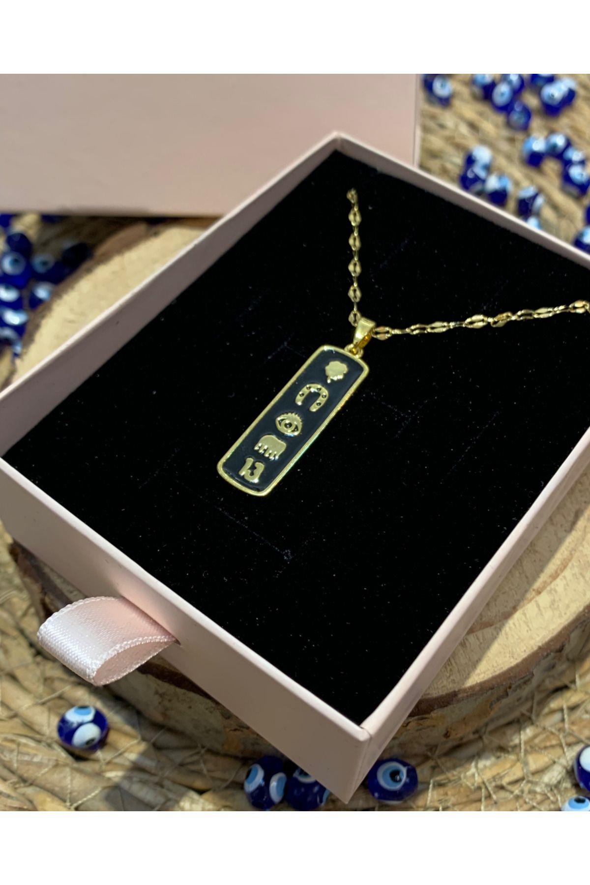 Çelik Gold 5li Sembol Şans Tarot Kolye