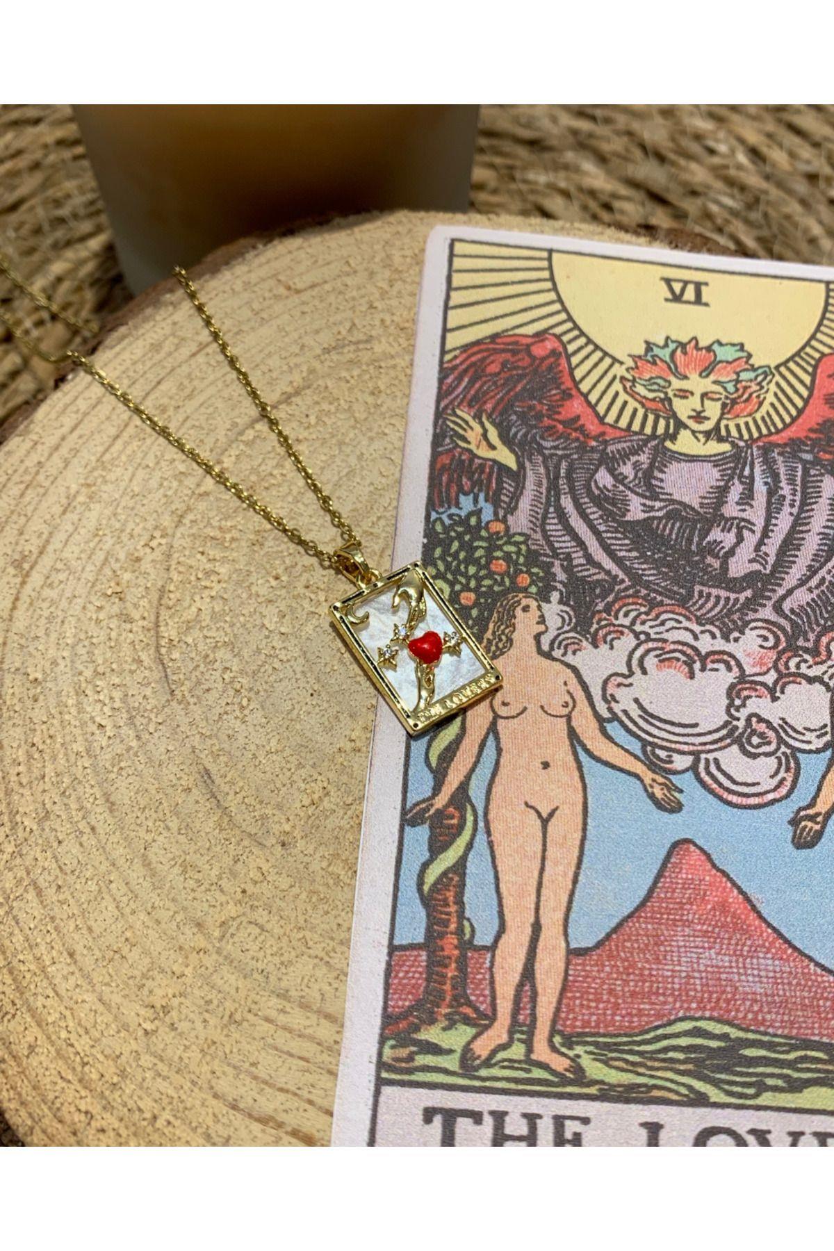 Çelik Gold The Lowers / Aşıklar Şans Tarot Kolye