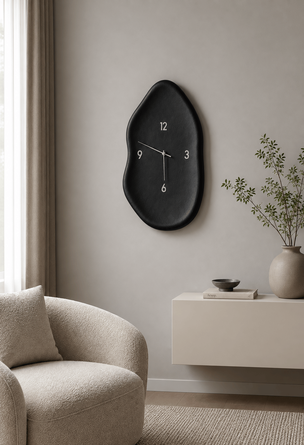 Beton Görünümlü Duvar Saati 52 cm
