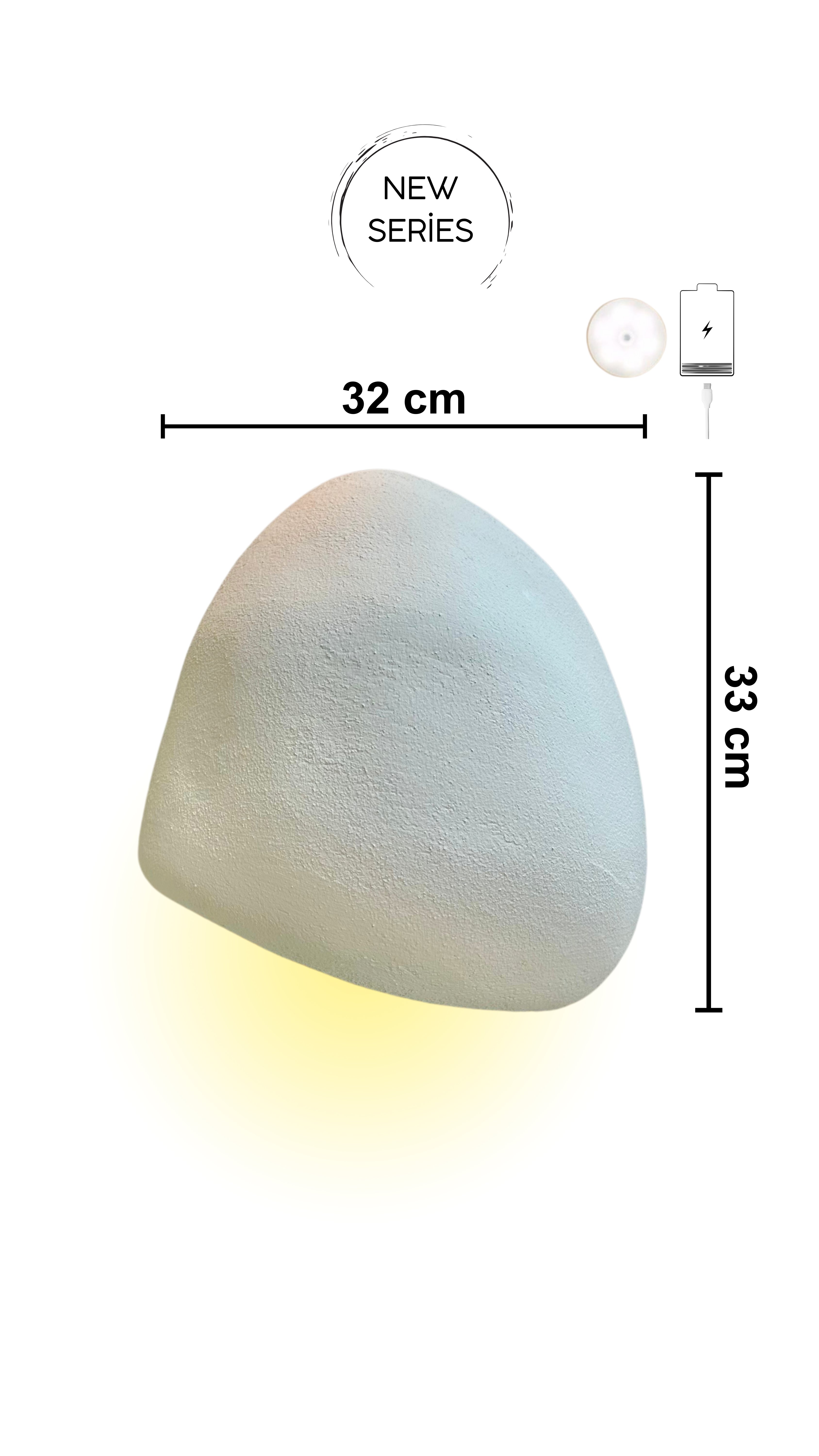 Lore Serisi Duvar Aplik - Şarjlı Ledli 32 Cm