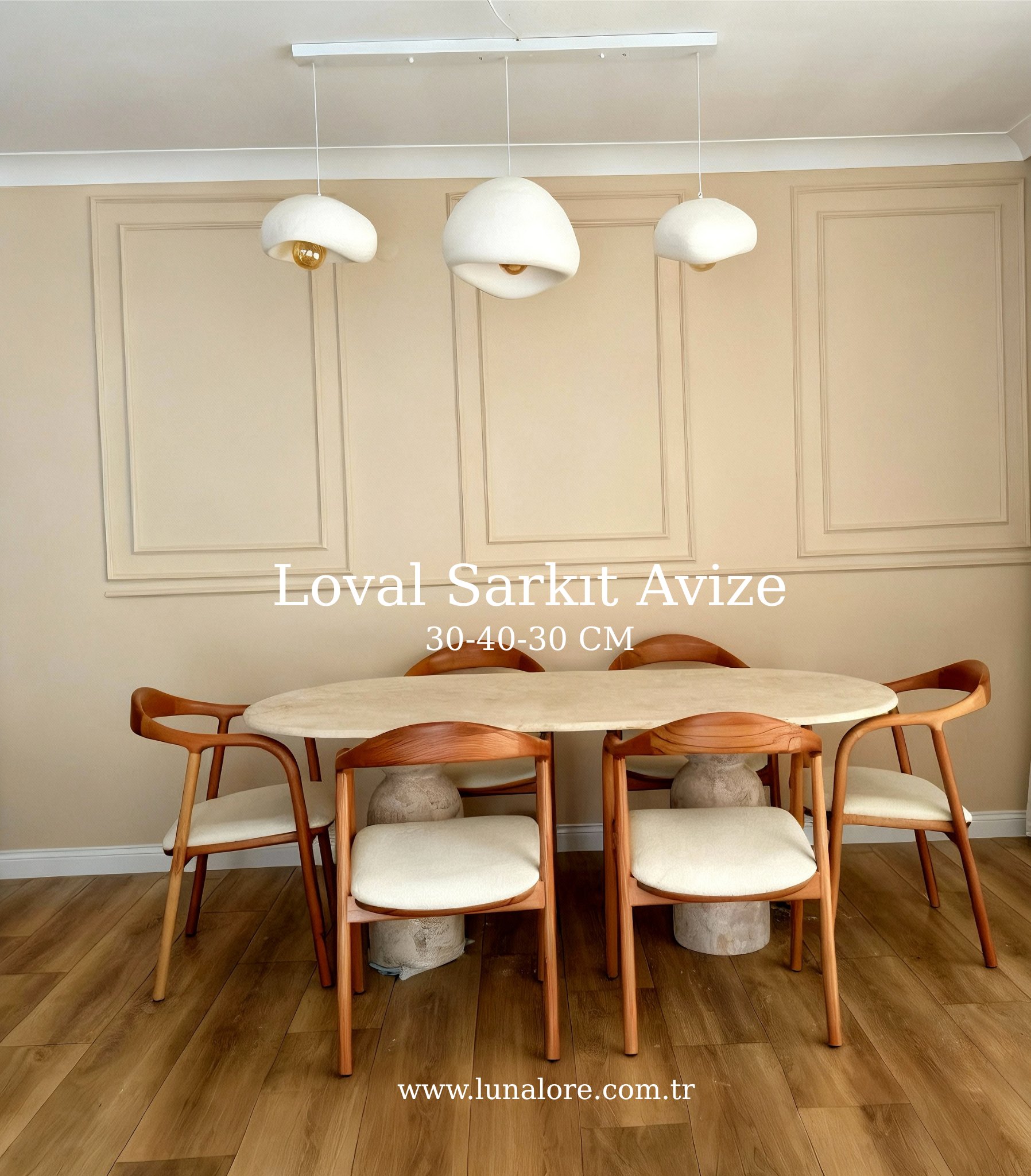 Loval Serisi 30-40-30 cm 3'lü Avize Seti 