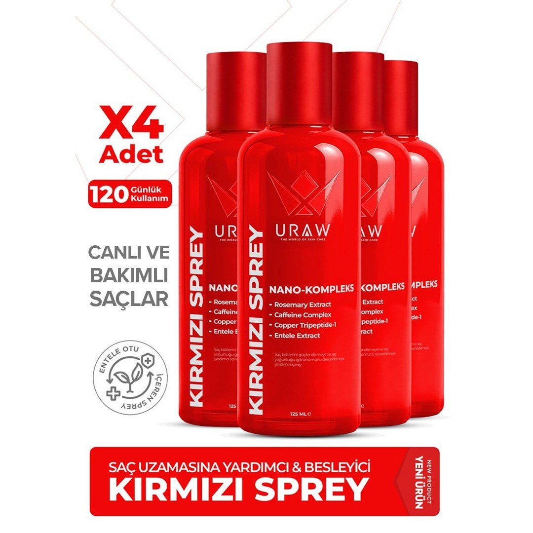 Entele Kırmızı Sprey 4'lü Fırsat Paketi  ( Carry Şampuan Hediyeli )