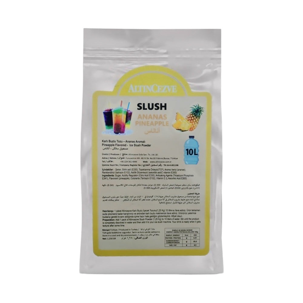 Ice Slush Karlı Buzlu Karlama Tozu Buzlaş | Ananas 1.250 Gr - 10 L