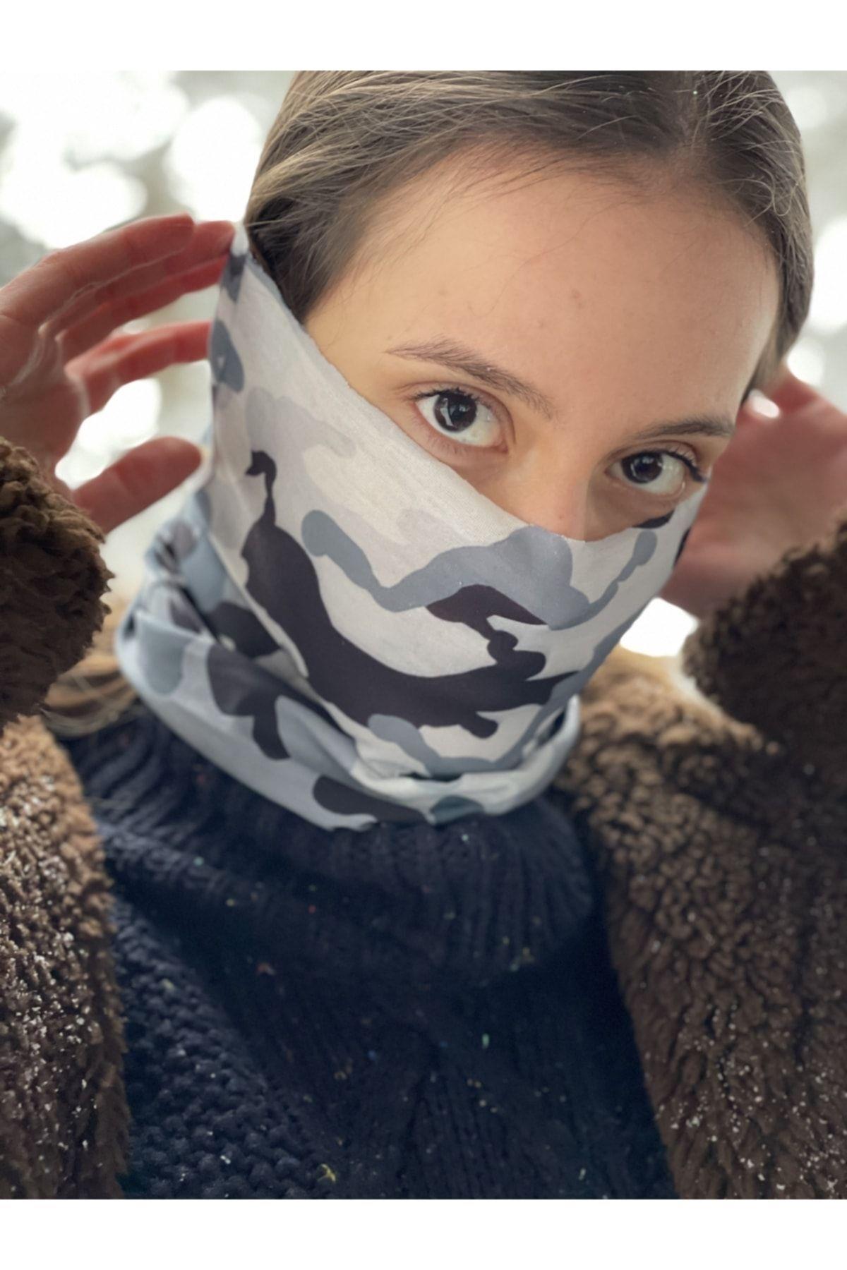 Kamuflaj Desenli Dikişsiz Dijital Baskı Baf Buff Bandana Boyunluk