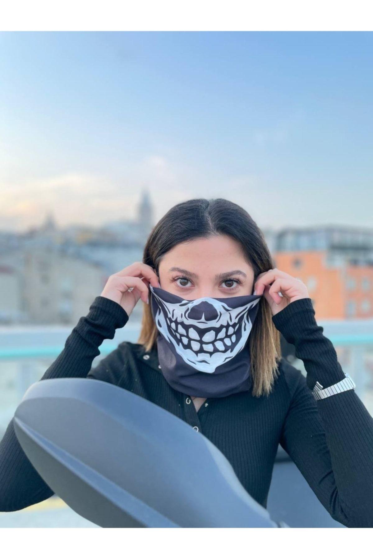 Kuru Kafa Desenli Dikişsiz Dijital Baskı Baf Buff Bandana Boyunluk