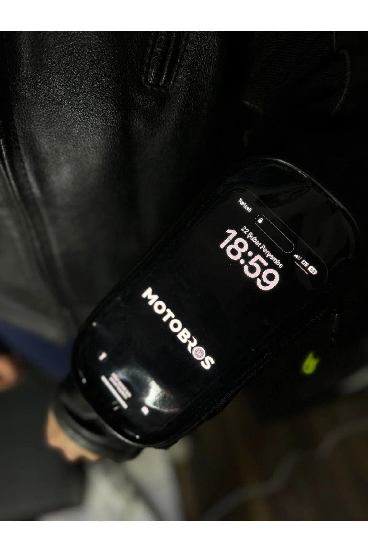 Motosiklet Dokunmatikli Kol Telefon Tutucu Su Geçirmez (Gidon Bağlantılı)