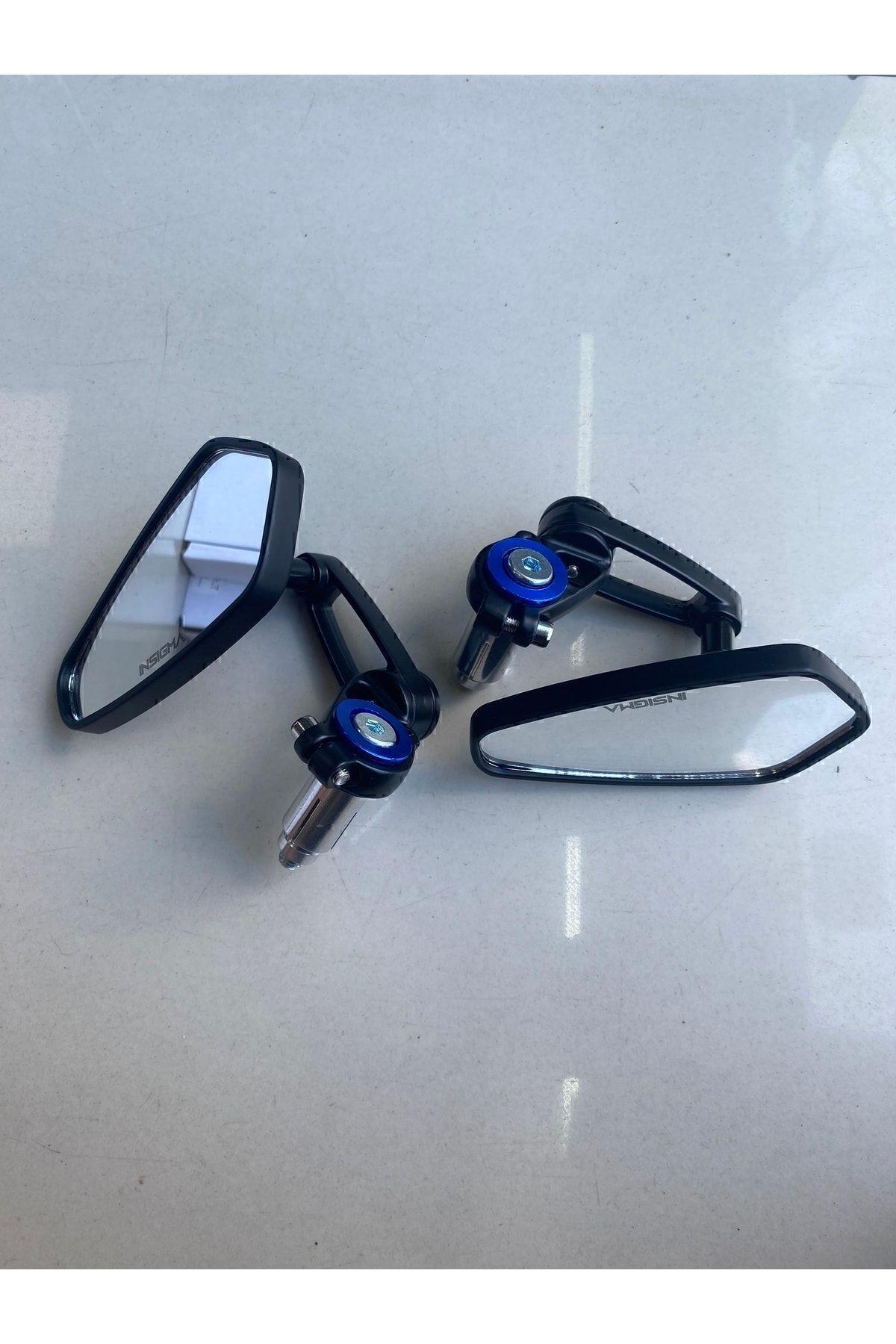 Motosiklet Gidon Aynası Mavi Mavi Cam