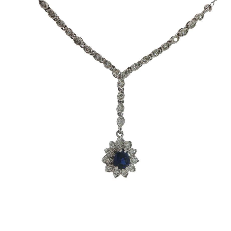 0,43 Karat Safir Pırlanta Kolye