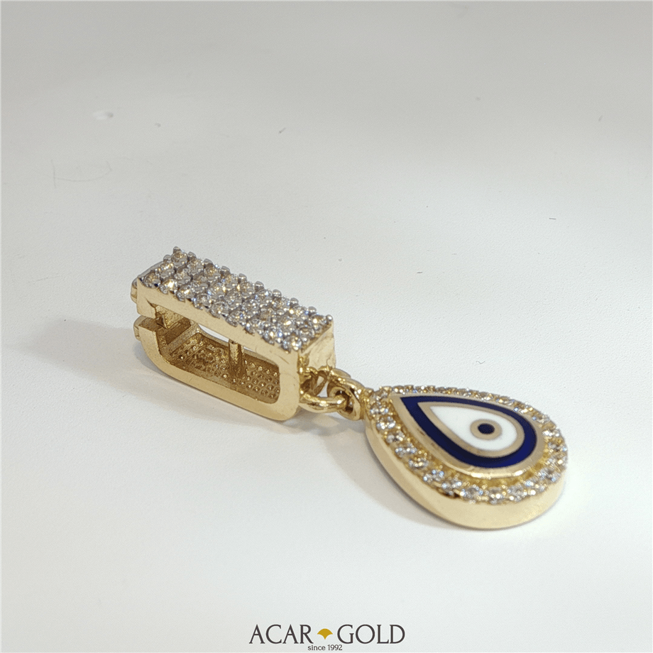 14 Ayar Altın Nazar Boncuğu Kolye Ucu | Acar Gold