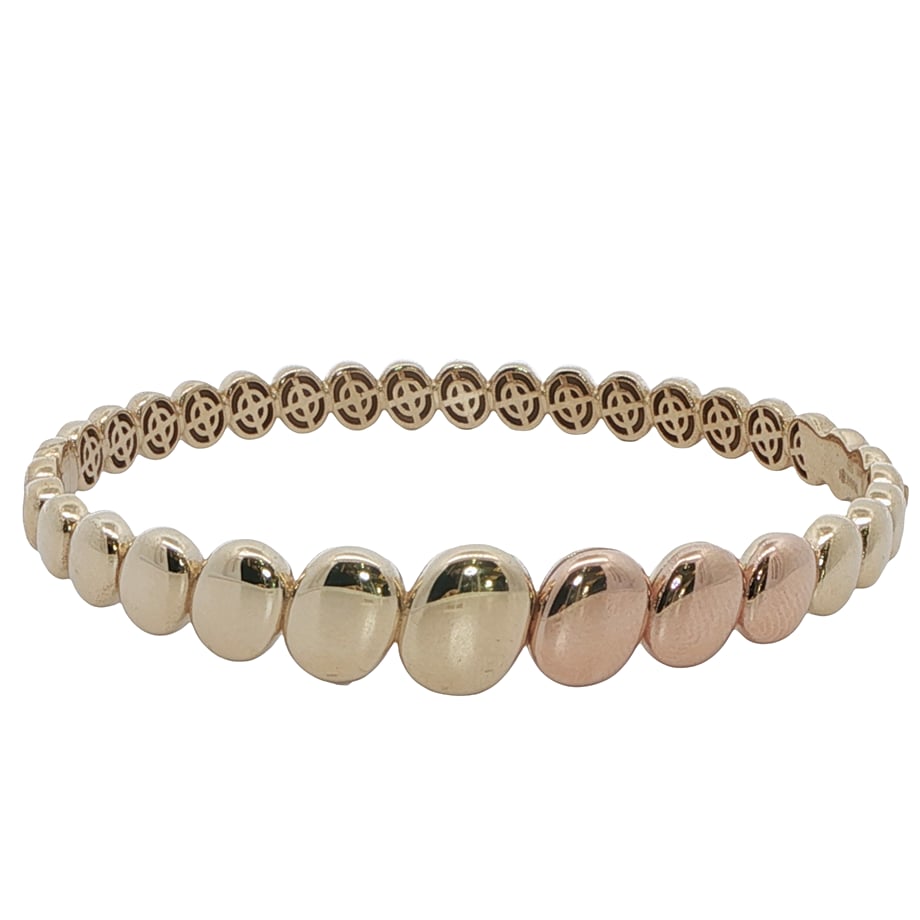 14 Ayar Altın Oval Form Motifli Kelepçe
