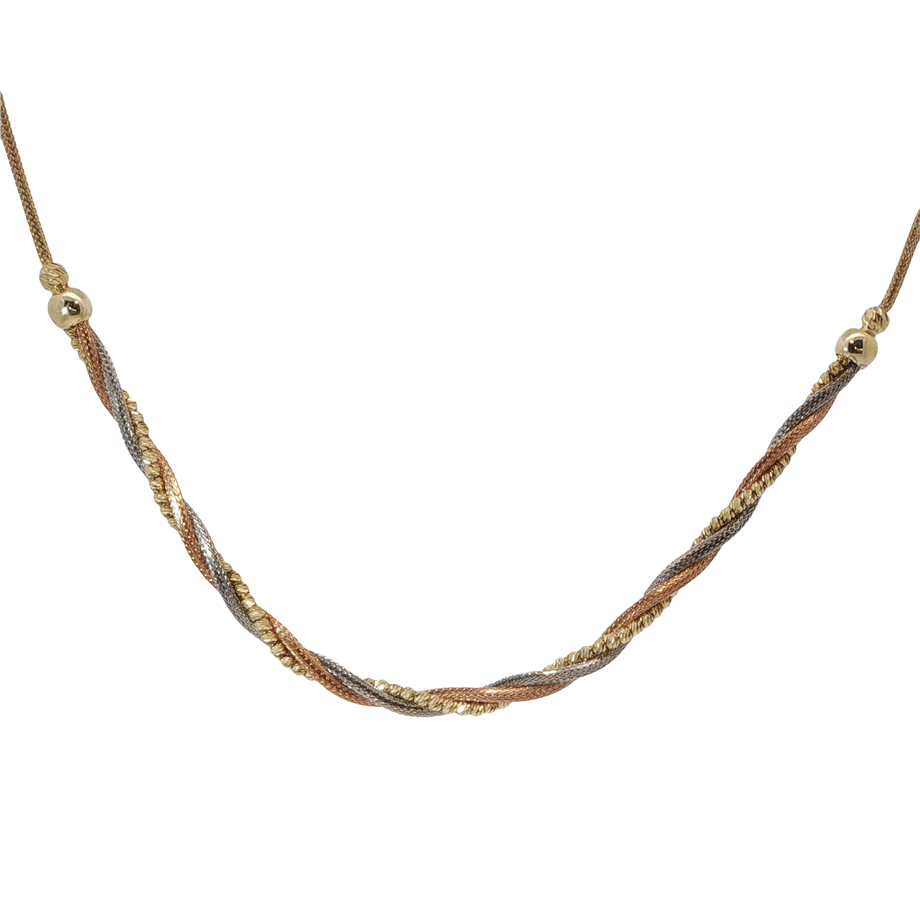 14K Altın Üç Renkli Dorika Kolye | Acar Gold