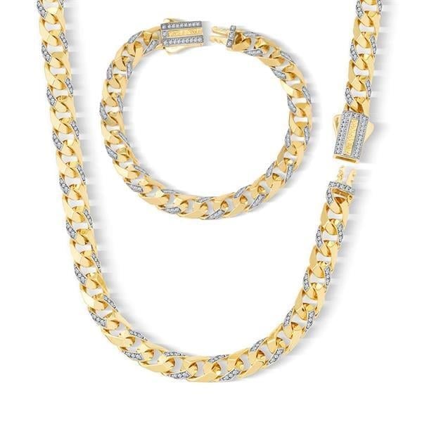 7mm Piramit Taşlı Altın Gurmet Set
