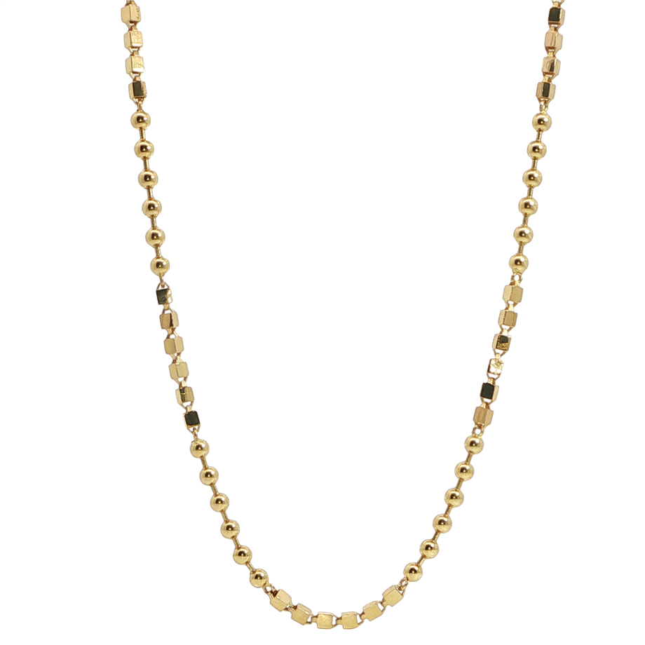 Boncuklu Geometrik Detaylı Zincir | Acar Gold