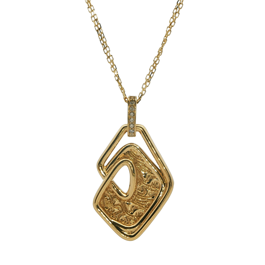 Geometrik Desenli Taşlı Kolye | Acar Gold