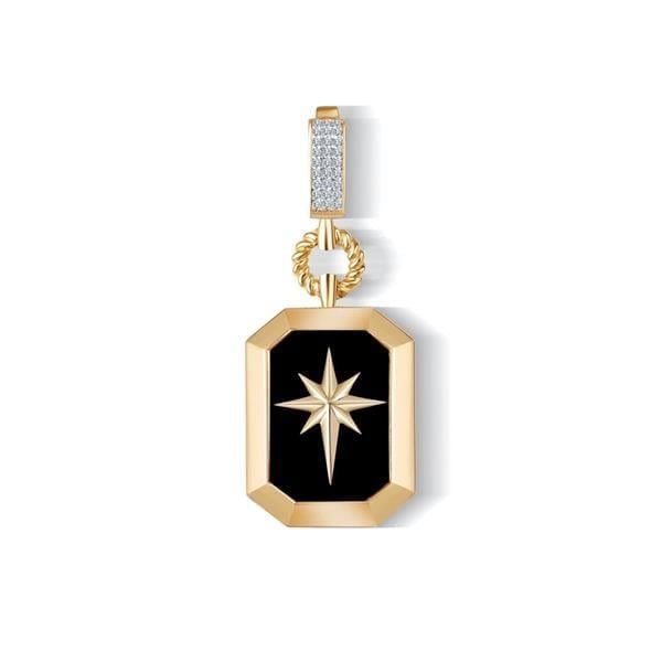 Siyah Mine Kuzey Yıldızı Charm