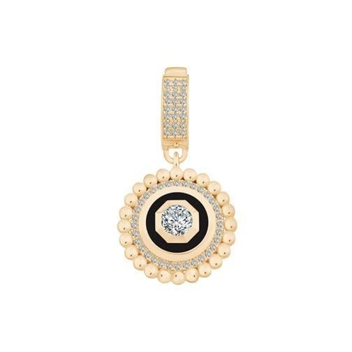 Siyah Mineli Madalyon Charm