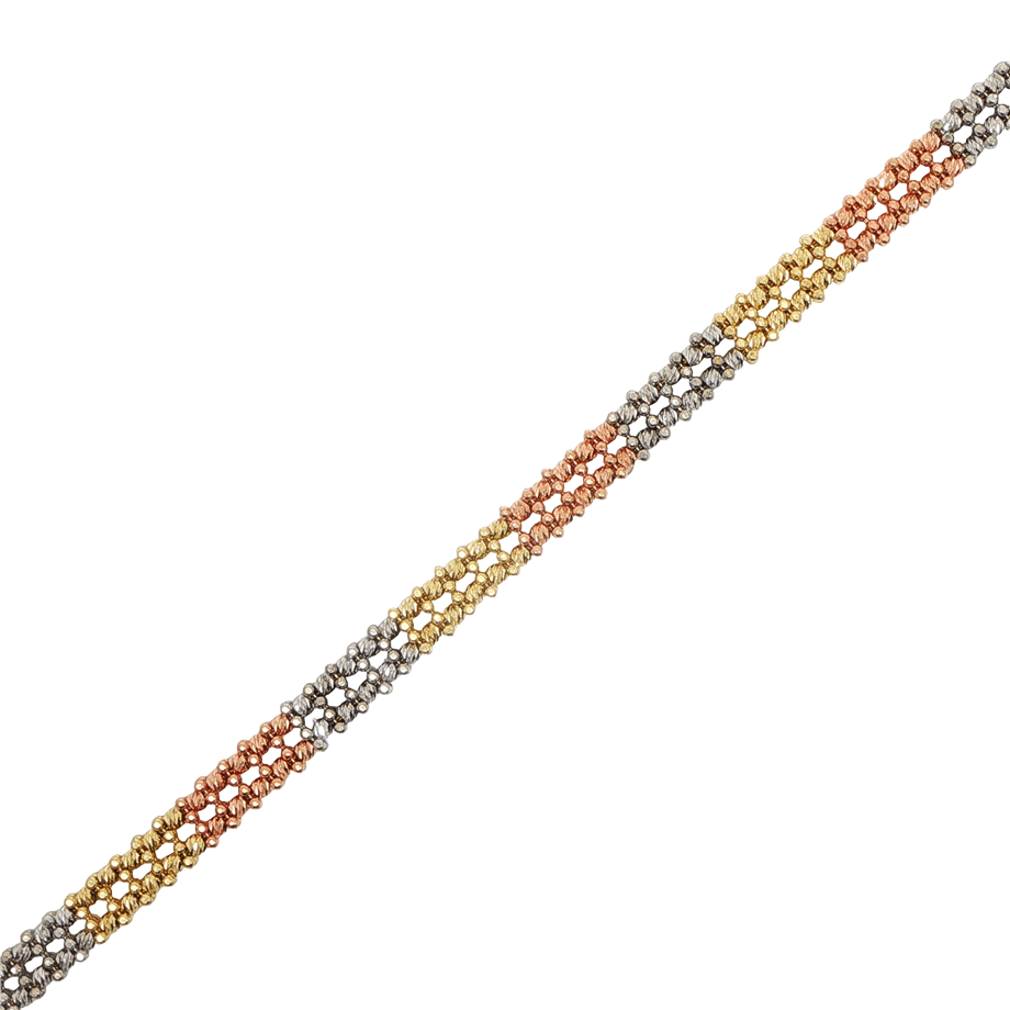 Üç Renkli Dokulu Bileklik | Acar Gold