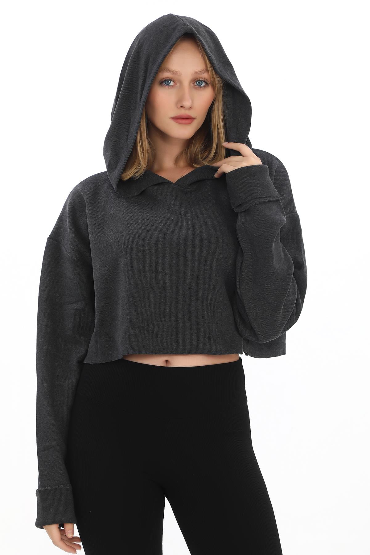 ANTRASİT KAPŞONLU SWEAT