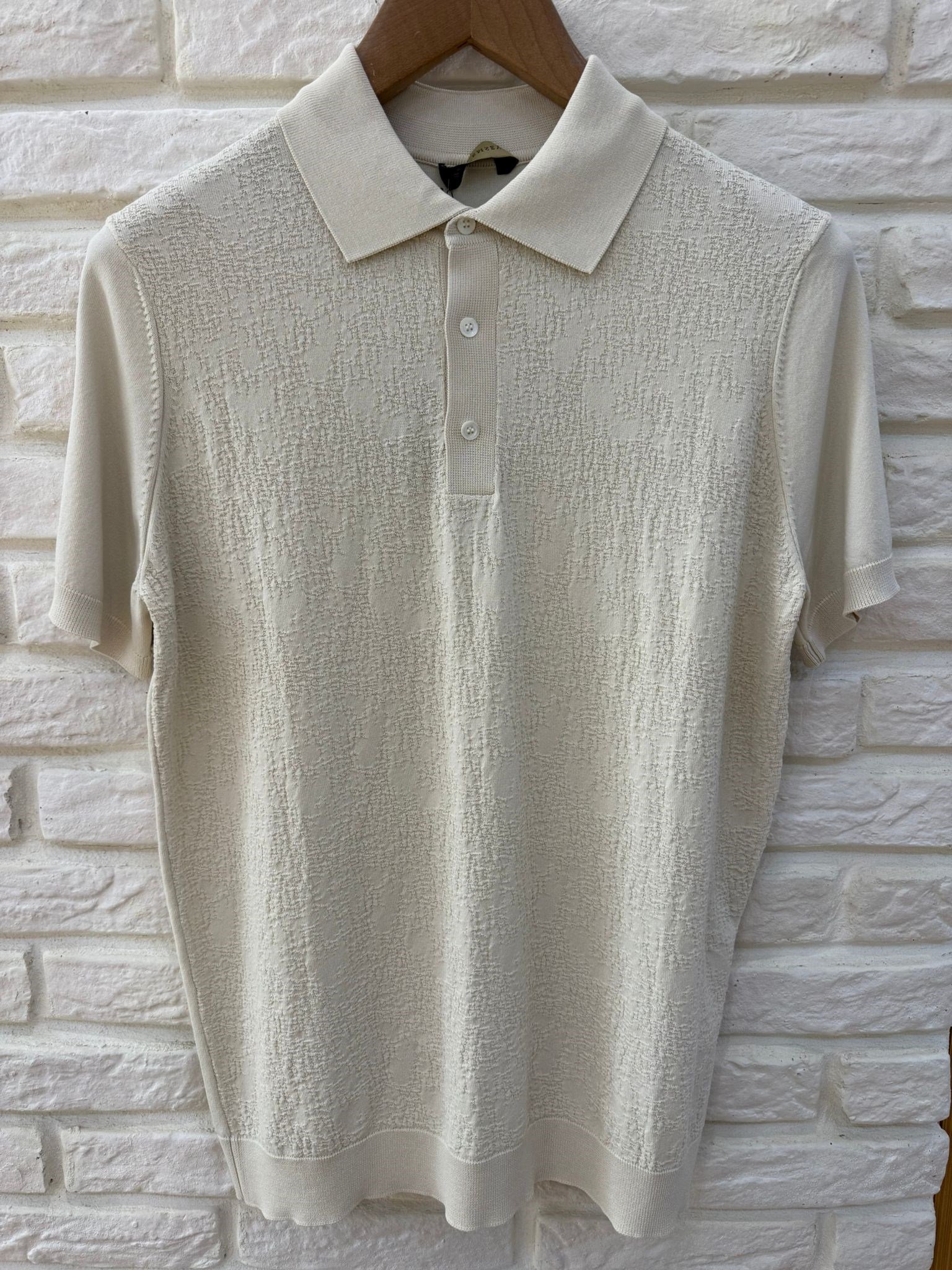 BEJ DESENLİ POLO YAKA RAYON TRİKO