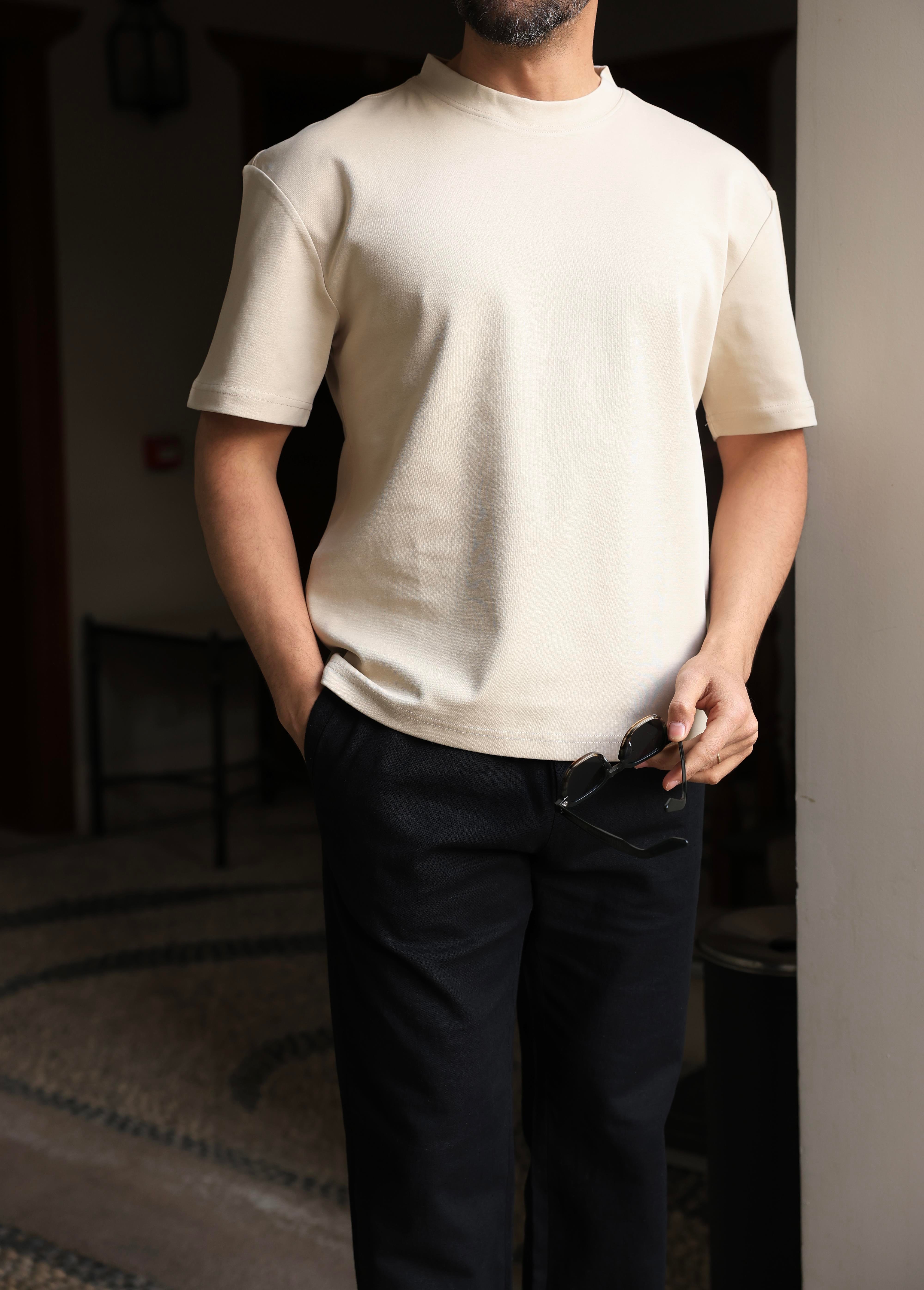 BEJ RAHAT KALIP %100 PAMUK BASİC TİŞÖRT