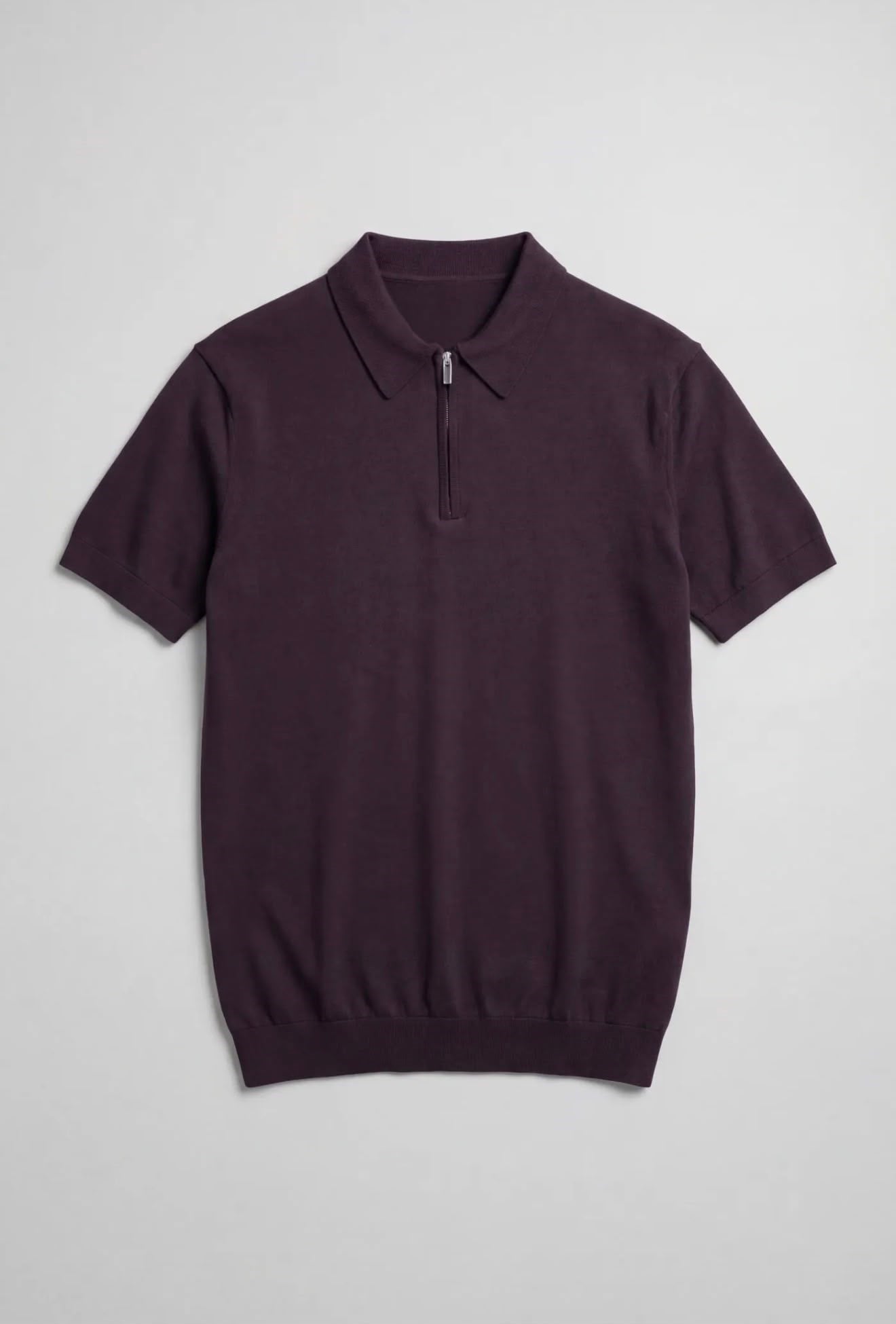 BORDO POLO YAKA FERMUARLI RAYON TİŞÖRT
