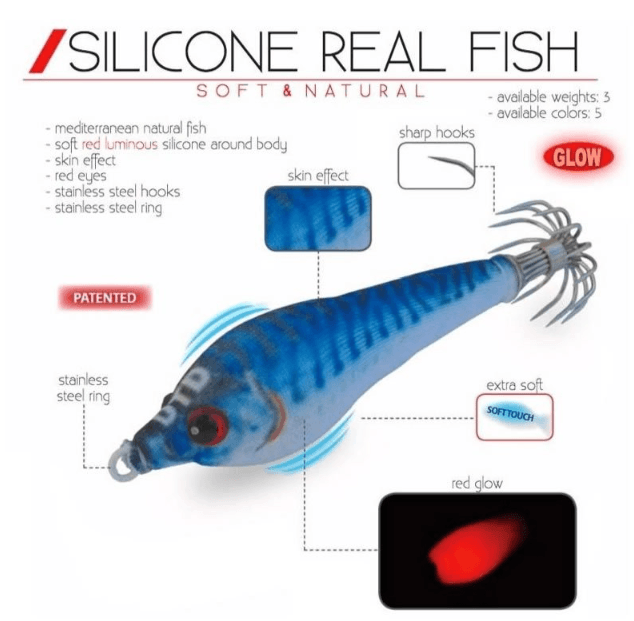 DTD Dtd Silicone Real Fish 45gr Kalamar Zokası - SARGO Kalamar Zokaları