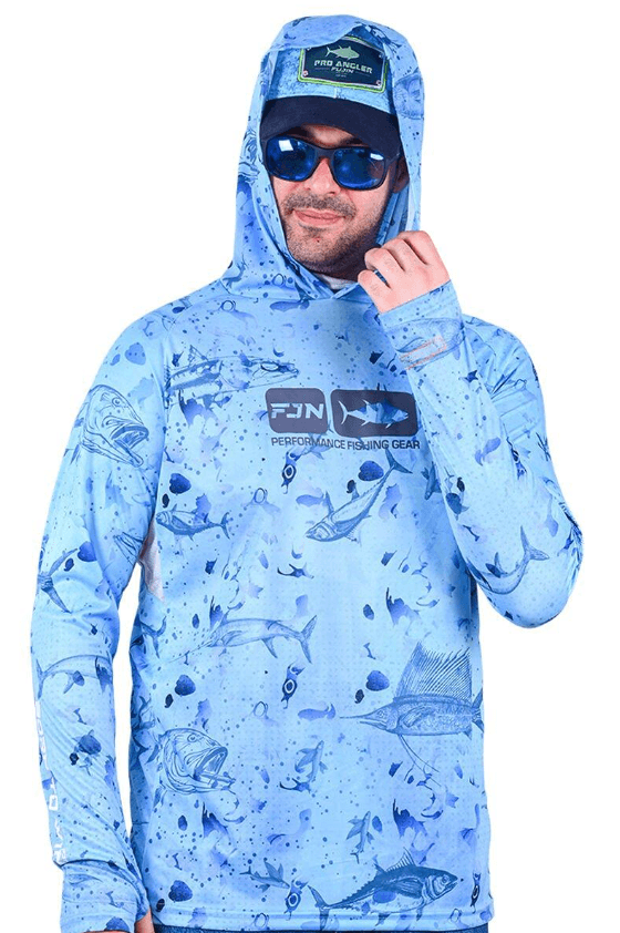 FUJIN Fujin Pro Angler T-Shirt Blue Fish - 4XL Balıkçı Giyim